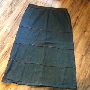 Extra long tiered Jean skirt